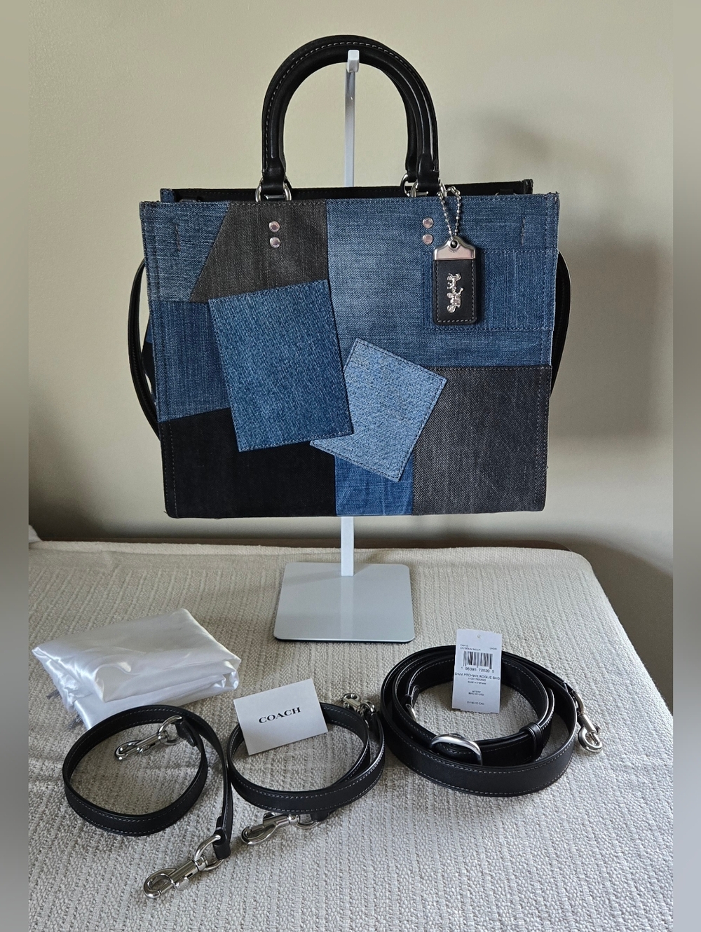 Coach Denim Patchwork Rogue Bag
